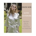 thumbnail image 2 of Ekouaer Women's Short Silk Robes Bride Bridesmaid Kimono Satin Bathrobe V Neck 3/4 Sleeve Sleepwear with Pockets, 2 of 6