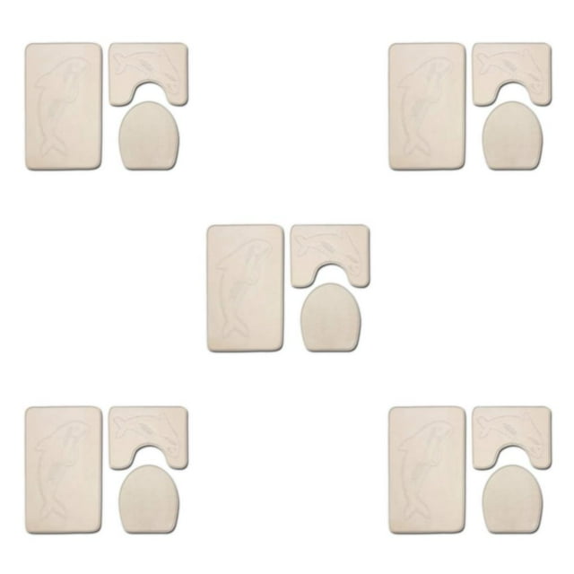 VONKY 3piece Non-Slip Chenille Bath Rug Easy To Clean Anti-slip Comfortable Eco-friendly Multi-functional PJ210611-B001 5Set