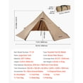 thumbnail image 4 of VEVOR Hot Tent for 2 Persons, Portable Winter Tipi Tent with Stove Jack, Waterproof Camping Tents, Lightweight 4 Season Shelter Tents for Hiking Fishing Backpacking, S Size, 4 of 9