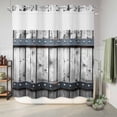 thumbnail image 6 of No Hook Shower Curtain, Grey Wood Grain Shower Curtains for Bathroom with See Through Top Window, Country Vintage Barn Door Rustic Lodge Waterproof & Washable Bath Curtain 66"x72", 6 of 9