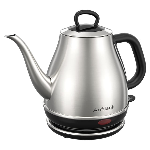 Hervidor eléctrico de cuello de cisne Anfilank 1L 1500W de acero inoxidable