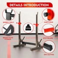 thumbnail image 6 of Barbell Rack,Blacksmith Adjustable Squat Rack with 12 Height & 6 Width Levels and 600 lbs Capacity,Black, 6 of 7