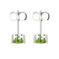 thumbnail image 4 of 1.0 Ct Heart Cut Studs Green Natural Peridot 18K White Solid Solid Gold Everyday Dainty Earrings Push Back, 4 of 7