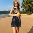 thumbnail image 3 of Fotbe Urban Bear With Headphones Vestido de Verano sin Mangas para Mujer – Vestido Midi Línea A, Estilo Camiseta Floral, Vestido Playero Casual y Fluido, 3 of 7