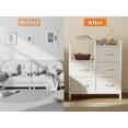 thumbnail image 4 of 5 Drawer White Dressers for Bedroom 2 Tier Shelf Storage Small Fabric Dresser for Closet Sturdy Metal Frame Modern Style Storage Cabinets Organization Units for Hallway Rooms, 4 of 8