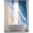 thumbnail image 5 of Beach Waves Modern Art Sheer Curtains 108 Inches Long 2 Panels Watercolor Blue Ocean Light Filtering Semi Sheer Window Curtains Drapes for Bedroom Living Room 52"x108", 5 of 7