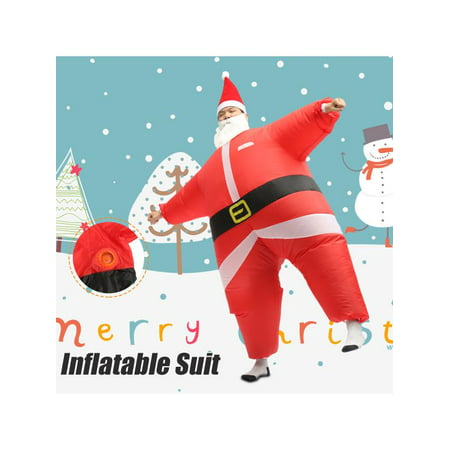 Christmas Inflatable Costume Adult Inflatable Santa Claus Blow Up Costume Fancy Party Dress Suit Outfit Red