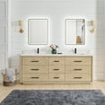 thumbnail image 3 of Porto 84" Aged Natural Oak Double Bath Vanity with Fish Maw White Quartz Stone, 3 of 15