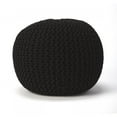 thumbnail image 2 of Cool Black Woven Pouf Ottoman, 2 of 3