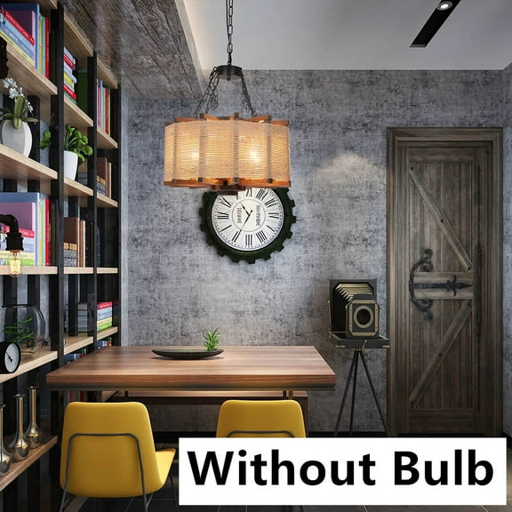 Rustic 20" Chandelier Farmhouse Pendant Light Vintage Ceiling Fixture Lamp Without Bulb