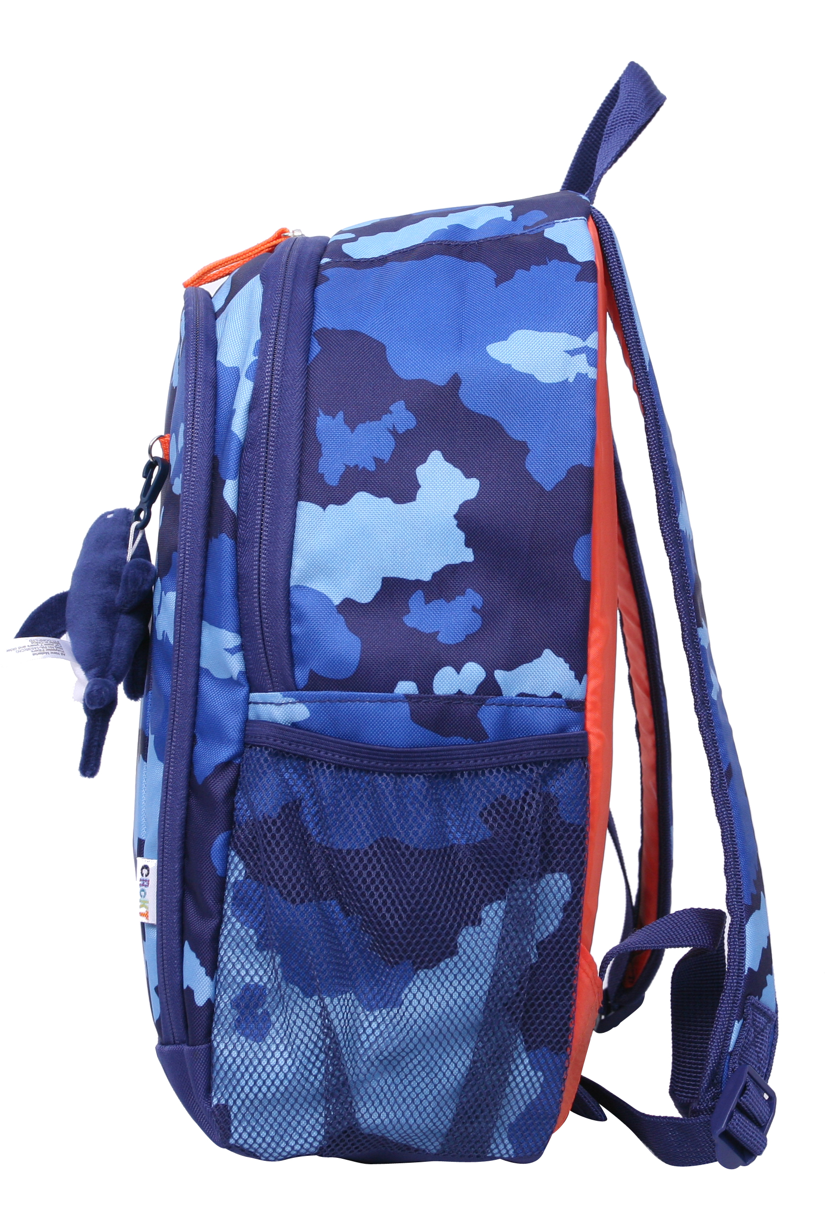 Crckt Kids Boys 15" School Backpack with Plush Dangle, Blue Camo Print - image 2 of 8