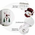 thumbnail image 3 of Christmas Snowman Shower Curtain, 72" x 72", Green Plaid Xmas Tree Waterproof Bathroom Curtain Washable Shower Curtain Set with 12 Hooks, 3 of 6