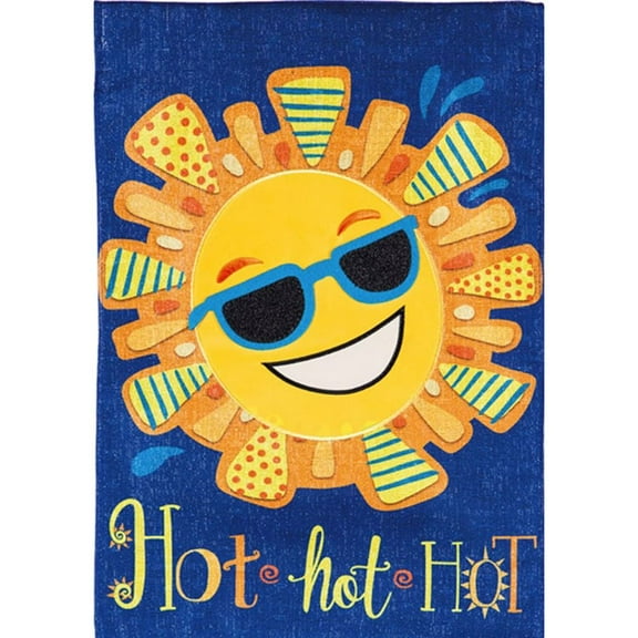 Evergreen Linen House Flag - Hot Hot Hot Sun