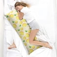 thumbnail image 4 of Lemon Print Body Pillow Cover - Soft & Breathable Fabric, Hidden Zipper, 20"x54", Cute Fruit & Floral Design - Perfect Gift for Lemon Lovers, Summer Decor, Side Sleepers & Pregnancy Support, 4 of 7