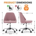thumbnail image 2 of Silla de escritorio Simple Deluxe sin brazos rosa con ruedas, 2 of 7
