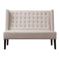 thumbnail image 4 of Halifax Grey Linen Banquette Bench, 4 of 10