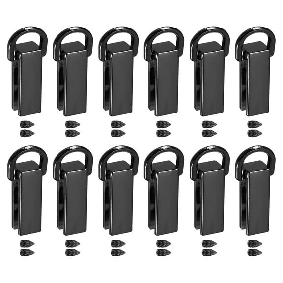 Bag Side Clip Buckle, 12Pack 0.28" Metal Suspending Handbag Strap Chain Connector (Metallic Black, 26mm)