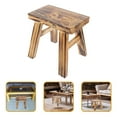 thumbnail image 5 of QUMONIN Rustic Wood Stool for Bathroom, Kitchen, or Plant Stand, 5 of 6
