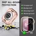 thumbnail image 4 of [2 in 1] KOMI Waterproof Case for Apple Watch Series 9 8 7 41mm, 360° All-Round Protective Hard PC Front & Back Bumper with HD Tempered Glass Screen Protector for iWatch Cover Accessories Women Men, 4 of 7