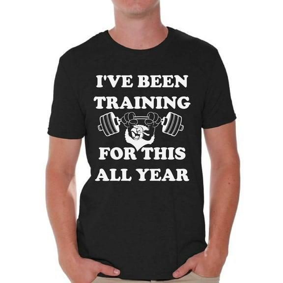 Awkward Styles I've Been Training for this All Year Shirt Christmas Tshirts for Men Thanksgiving Shirts Thanksgiving Turkey Holiday Top Christmas T-Shirt Tacky Party Funny Thanksgiving Shirt