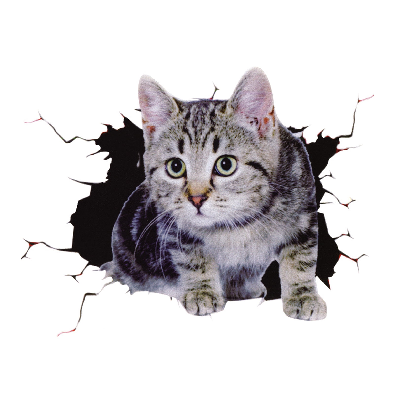 Cat Sticker Self-adhesive Realistic Wall Decal for Decor - Walmart.com