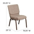 thumbnail image 7 of (10 PACK) 18.5'' Wide Beige Fabric Church Chair with Book Rack and Copper Vein Frame - Multipurpose Stackable Office Side Chair, 7 of 7