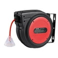 thumbnail image 2 of Retractable Extension Cord Reel 75FT, 14AWG 3-Outlet Power Cord with Auto Rewind, Heavy Duty SJTOW Cable for Indoor/Outdoor Use, 2 of 11
