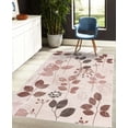 thumbnail image 4 of Floral Decorative Rug, Cartoon Style Arrangement of Fresh Spring Foliage with Abstract Dotted Line Stalks, Quality Carpet for Bedroom Dorm and Living Room, 6 Sizes, Chocolate, by Ambesonne, 4 of 4