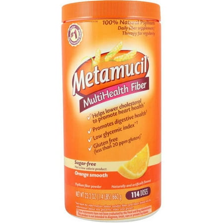 Metamucil Orange Sugar Psyllium Powder, 114 CT (Pack of 4)