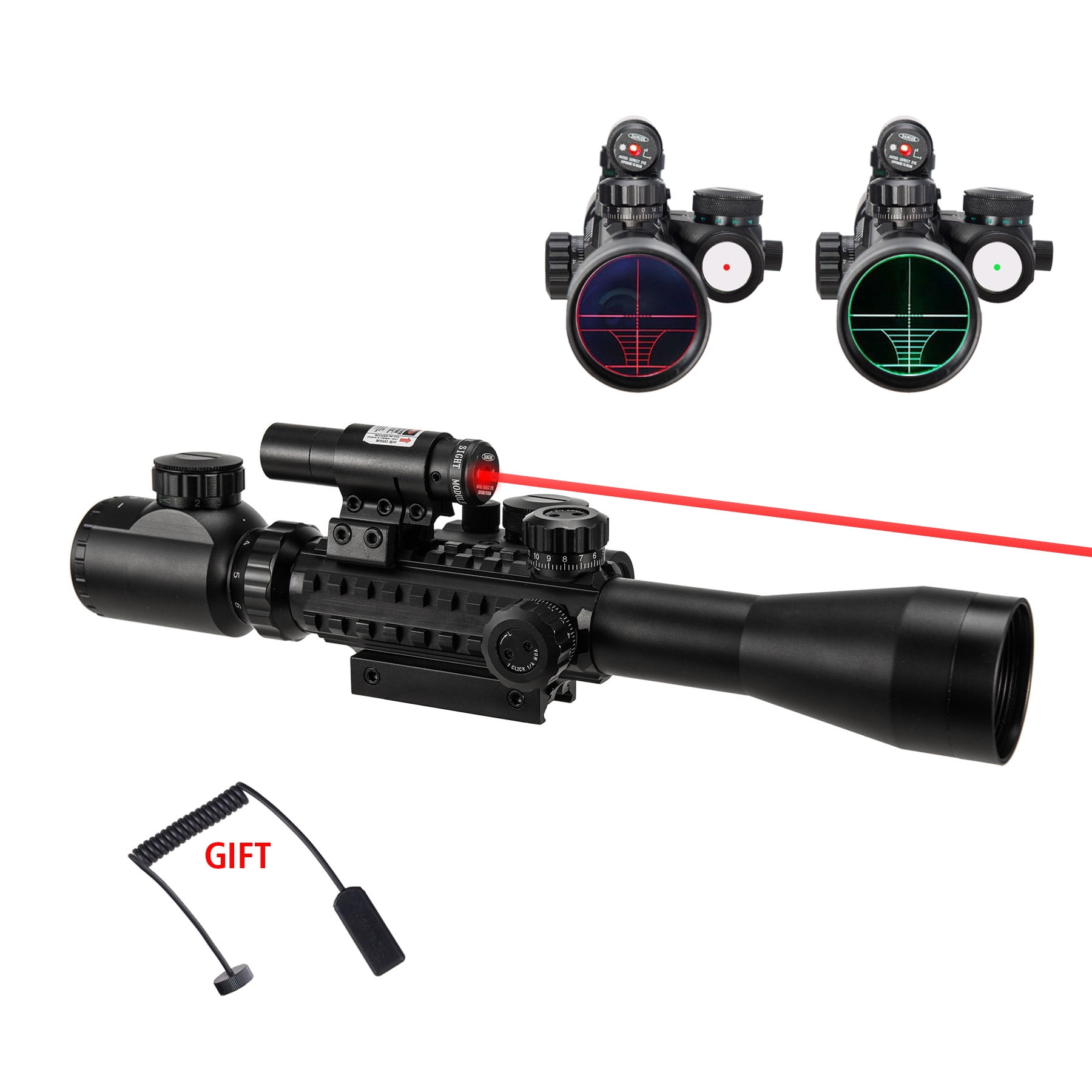 Pinty 3 9x40eg Rangefinder Mil Dot Reticle Riflescope Laser Sight And Red Dot Sight Walmart Com Walmart Com