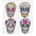 thumbnail image 2 of Ambesonne Sugar Skull Shower Curtain, Colorful Mexican, 69"Wx84"L, Multicolor, 2 of 4