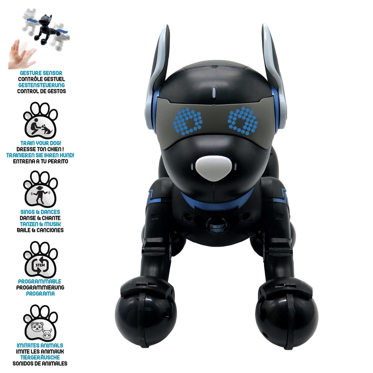Lexibook Power Puppy Smart Robot Dog, Programmable, Black