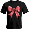 thumbnail image 1 of Camisetas informales de manga corta con lazo navideño para hombre, camisetas gráficas, 1 of 8