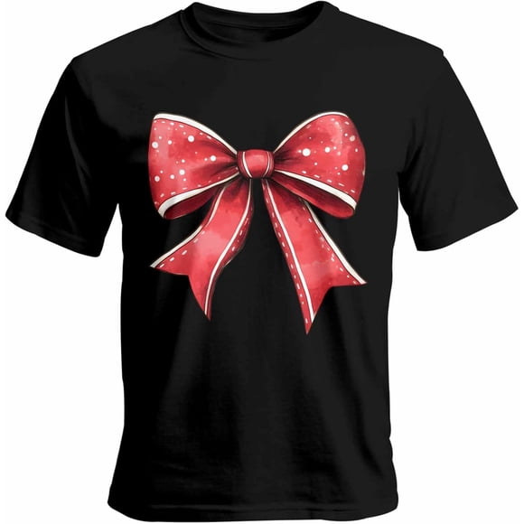 Camisetas informales de manga corta con lazo navideño para hombre, camisetas gráficas