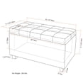 thumbnail image 4 of Cosmopolitan 34 inch Wide Storage Ottoman in Soft Blue Vegan Leather, 4 of 7