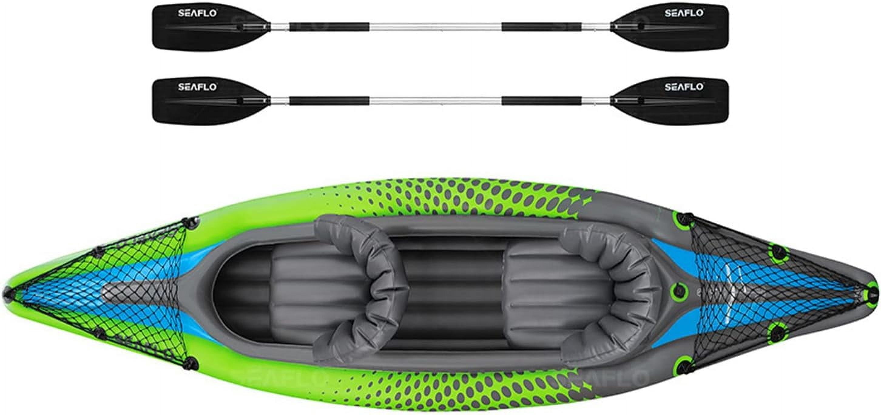 Savvycraft Inflatable  2 Person Tandem , Recreational Touring  Includes Aluminum Paddles, Padded Seats, Double Action Pump