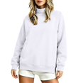thumbnail image 4 of GZWYHT Mock Neck Sweatshirt Cowl Neck Sweater Women Fall Clothes Fall Sweatshirt Workout Sweatshirts Pullover Sweaters College Sweatshirt Mom Sweatshirt Long Sleeve Sweatshirt Tops，White，M, 4 of 8