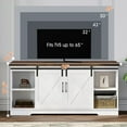thumbnail image 4 of Yesfashion TV Stand Sliding Barn Door Modern&Farmhouse Wood Entertainment Center, Storage Cabinet Table Living Room with Adjustable Shelves for TVs Up to 65", Distressed White&Rustic, 4 of 8