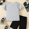 thumbnail image 7 of TAIAOJING Toddler Baby Boy Summer Clothes Kids Unisex Spring Letter Print Cotton Shorts Sleeve Tshirt Tops Shorts Outfits Clothes 2-3 Years, 7 of 7