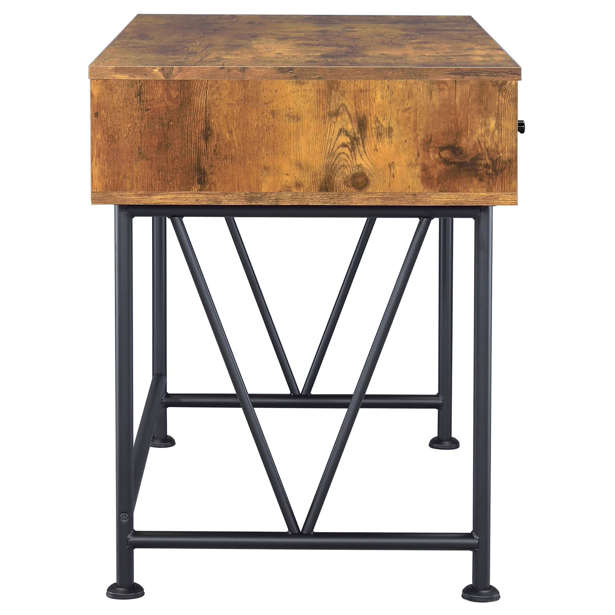 Astoutdoor Antique Nutmeg and Black 3-Drawer Writing Desk