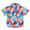 thumbnail image 5 of Xudanell Boys Shirts Floral Gentle Tops Cartoon Blouse Boys Button Down Shirt Short Sleeve for Hawaii Beach Blue 12-18 Months, 5 of 7