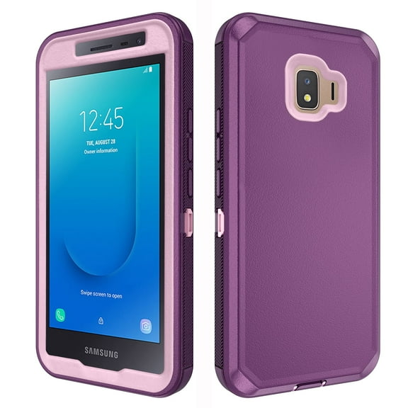 Compatible with Samsung Galaxy J2 Pure J2 Core 2018 2020 J 2 Dash 2J Shine 2019 Phone Case Hybrid Rugged Shockproof Hard Protective Drop Proof Full Body Heavy Duty Mobile Cell Cover Women Men Purple