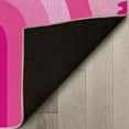thumbnail image 5 of Well Woven Apollo Rainbow Modern Pink Flat Pile Easy to Clean 6' x 9' Area Rug for Living Room Dining Room Bedroom and Kitchen, 5 of 6