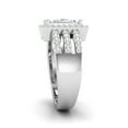 thumbnail image 3 of 2 Carat Princess Cut Moissanite Engagement Cluster Ring Platinum Over 925 Sterling Silver, 3 of 5