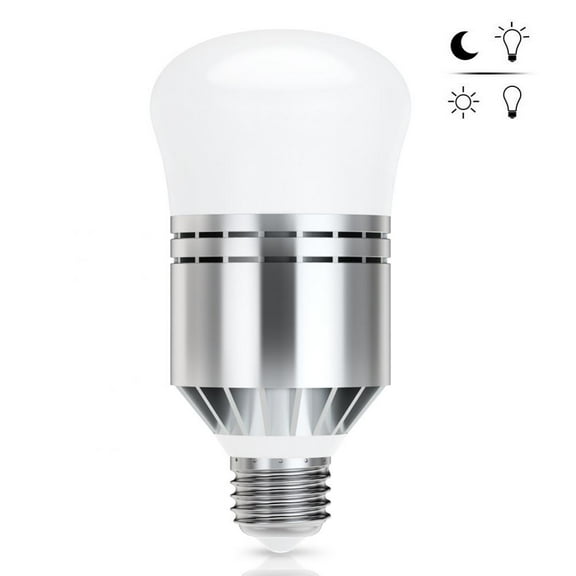 HURRISE Dusk to Dawn LED Light Bulbs, 12W Smart Sensor Bulb E26/27 Built-in Photosensor Detection Auto On/Off, 6000K Cold White, Indoor/Outdoor Lighting Lamp Garage, Hallway, Yard, Porch, Basement