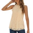 thumbnail image 1 of Camisa Sin Mangas, Camisetas Sin Mangas Para Mujer, Con Ribete De Encaje, Informal, Elegante, Con Ojo De Cerradura En La Espalda Para Damas Para Club Nocturno ANGGREK Otros, 1 of 6