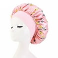 thumbnail image 5 of UDIYO 3 Pcs Silk Satin Bonnet Hair Caps 12inch Diameter Large Sleeping Satin Bonnets with Comfortable Flower Band - High Density Satin Bonnets for Women Braids Curly Night Caps, 5 of 8