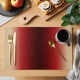 thumbnail image 2 of Placemats Set of 6, Dark Red Yellow Ombre Woven Placemat, Linen Place Mats for Kitchen/Dining Tables, Farmhouse Modern Gradient Art Washable Table Mats for Party, 2 of 8