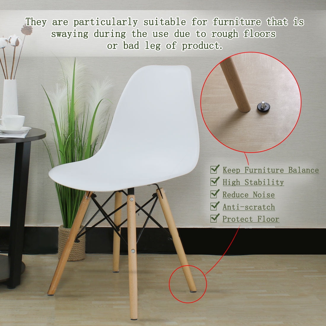 Unique Bargains 8Pcs M8 x 10 x 25mm Adjustable Leveling Feet for Furniture