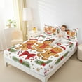 thumbnail image 4 of Manfei Cartoon Gingerbread Man Full Size Sheets,Cute Bowtie Bow Bed Sheets,Kawaii Red Snowflake Sheet Sets For Boys Girls,Microfiber Bedroom Decor,4pcs, 4 of 7